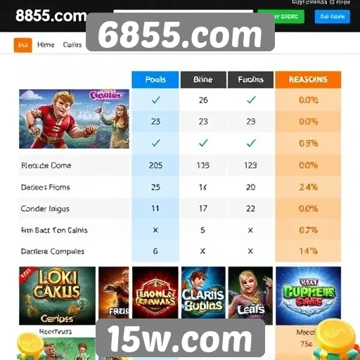 Comparação do 6855.com com outros sites de jogos populares